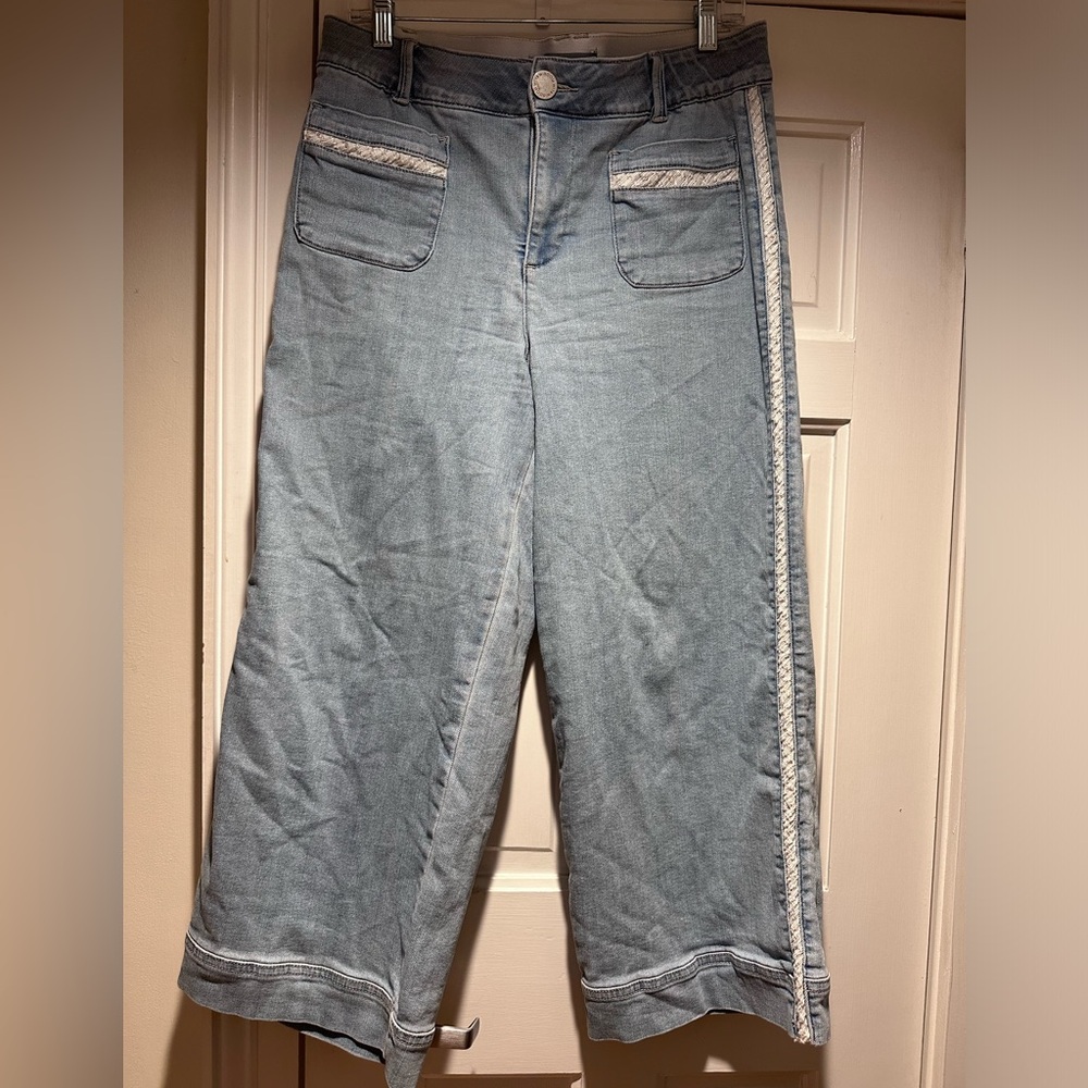Wit & Wisdom Wide Leg Embellished Jeans.